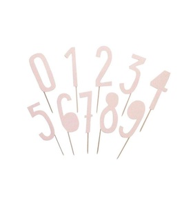 Micasa, Torten Topper NUMBERS, Micasa, I AM CREATIVE Torten Topper,Zahl,rosa,13cm 6010.942 10 Stück