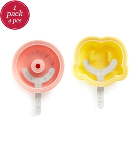LEKUE, Lekue - 4er-Pack Eislutscher - Gelb und Rot, 4er Set Glaceform Donut & Brezel