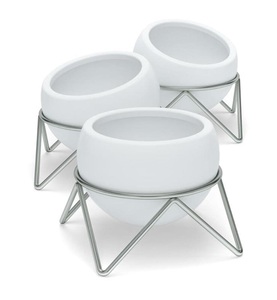 Umbra, Umbra - 3er-Set Blumentöpfe - Weiss und Gold, Umbra Blumentopf »Potsy 3er Set, Weiss-Silberfarben«