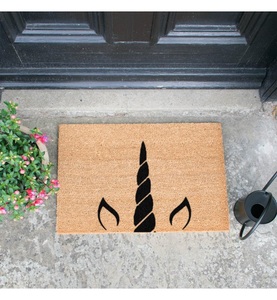 Home, Home - Fussmatte Unicorn Horn 60 x 40 x 1.5 cm - Camel und Schwarz, 