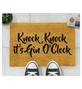 Home, Home - Fussmatte Gin O'Clock 60 x 40 x 1.5 cm - Camel und Schwarz, 