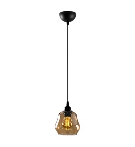 Home, Home - Hängelampe - Gold und Schwarz, Hängelampe Gold 030, Glas gold-transparent Ø 15 cm 1-flammig