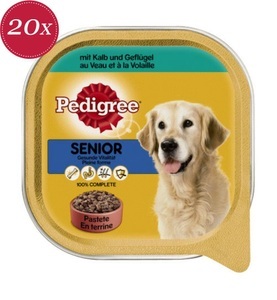 Pedigree, Pedigree Nassfutter Senior, Pedigree Senior mit Kalb und Geflügel Karton (20x300g)