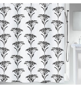 Spirella, Spirella Duschvorhang Naturesign, Spirella Naturesign Textilduschvorhang 180x200cm Schwarz