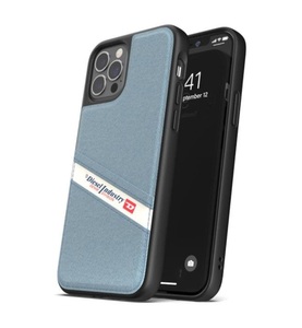 Apple, Diesel - iPhone 12 / iPhone 12 Pro Hardcase Hülle Moulded Case Denim (42546) - Blau / Schwarz, 