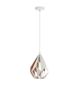 Eglo, Hängeleuchte Carlton 1, weiß-gold, Ø 20,5cm, Hängeleuchte Carlton 1, weiß-gold, Ø 20,5cm