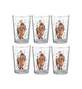 Montana, Montana Trinkglas Kids Pferd, 210 ml, 6, Montana Trinkglas für Kinder Pferd 210 ml, 6 Stück, Transparent
