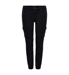 undefined, Only - ONLY - Cargo-Hose Missouri - Schwarz, ONLY Cargohose »ONLMISSOURI REG ANK CARGO PNT«, knöchellang mit elastischem Beinabschluss