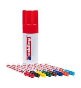 edding, edding Permanent-Marker 3000 Box, Edding 3000, Permanent Marker, 1,5-3mm, 3000-BOX8, (8 Farben, Dose)