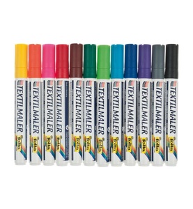 Opitec, Opitec - 12er-Pack Filzstifte Textiles - Multicolor, Textilmarker PREMIUM EDITION 12 Stück