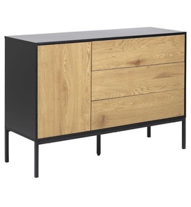 Actona, Actona - Sideboard Seaford - Schwarz und Hellbraun, AC Design Kommode Seaford 120 x 40 x 82 cm, Nature/Schwarz