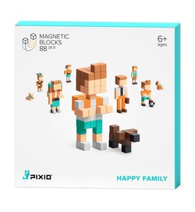 Pixio, Pixio magnetische Bausteine Happy Family, 88-teilig, 