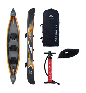 undefined, Aqua Marina - Kayak Tomahawk Series Air-C 3p 15'8'' (478 cm) - Grau und Hellorange, Aqua Marina Kajak TOMAHAWK AIR-C für 3 Personen 478 cm