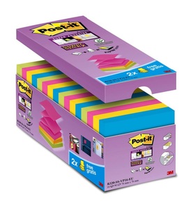 3m, 3M - ™ - Post-it® Super Sticky Z-Notes R330S16, 3M Post-it Super Sticky, Z-Notes, 76mm x 76mm, R330SSVP, (14+2 gratis / 90 Blatt)