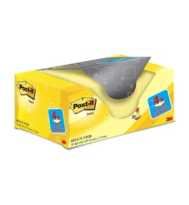 3m, 3M Notizzettel Post-it 3.8 cm x 5.1 cm Gelb, Post-it® Haftnotizen Promotionspackung gelb 16 + 4, 51 x 38 mm 20 Stück