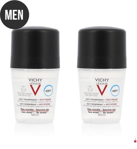 Vichy, Vichy - 2er-Set Deodorants 48H - 2 x 50 ml, VICHY HOMME Deodorant Antitranspirant Anti-Tracking Hemdenschutz Roll-On