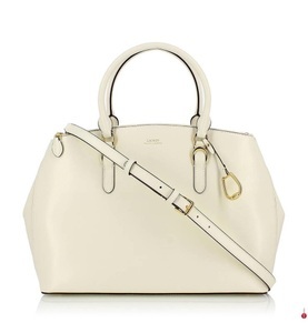 Ralph Lauren, Polo Ralph Lauren - Lederhandtasche Double Zip Satchel Bennington - Cremeweiss, 
