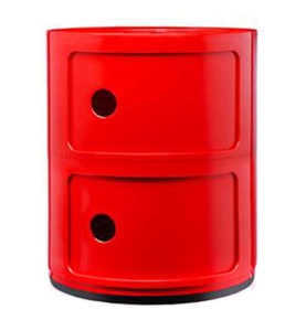 KARTELL, Kartell-Componibili Aufbewahrung 2-Fach, Rot, KARTELL - Beistelltisch COMPONIBILI - / rot - Kunststoff - 32/32/40 cm