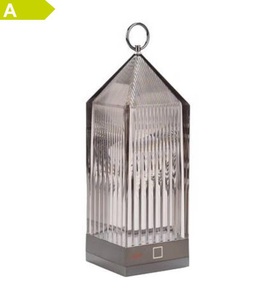 KARTELL, Kartell Lantern LED Universalleuchte rauch, Kabellose, wiederaufladbare Außenlampe Lantern LED plastikmaterial grau / LED - Kartell grau en plastikmaterial