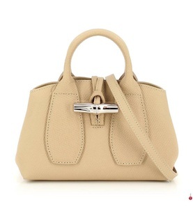 Longchamp, Longchamp - Lederhandtasche Roseau - Hellbeige, 