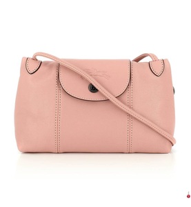 Longchamp, Longchamp - Lederumhängetasche Le Pliage - Hellbeige, 