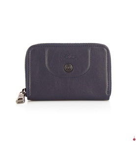 Longchamp, Longchamp - Leder-Portemonnaie Le Pliage - Marinblau, 