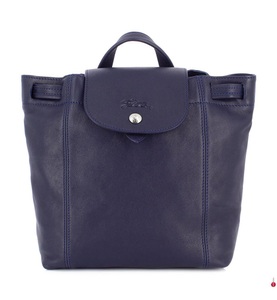 undefined, Longchamp - Leder-Rucksack Le Pliage Cuir XS - Marinblau, 