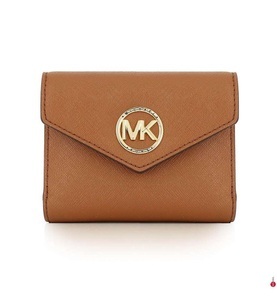undefined, Michael Kors - Trifold-Brieftasche Carmen Medium aus Saffianleder mit Umschlag - Braun, 