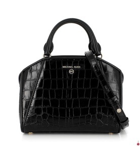 undefined, Michael Kors - Cleo Leder-Tote mit Krokodil-Effekt - Schwarz, 