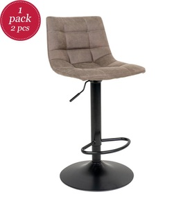 House Nordic - 2er-Set Barstühle Middelfart - Hellbeige und Schwarz - Schwarz und Hellbeige