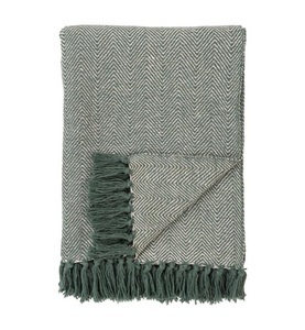 undefined, House Nordic - Cort Blanket - Grün und Weiss Baumwolle Design A, House Nordic Tagesdecke »Cort 130 x 160 cm«