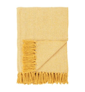 undefined, House Nordic - Cort Blanket - Gelbe und weisse Baumwolle Design A, 