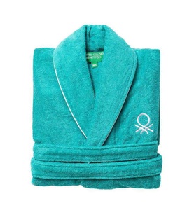 undefined, Benetton - Bademantel M/L 360 g 100% Baumwolle Hellblau Regenbogen, 