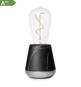 Humble, Humble - Tischlampe - Marmor Schwarz, Humble Light one Marmor-Optik schwarz, 19.5x8.5 cm