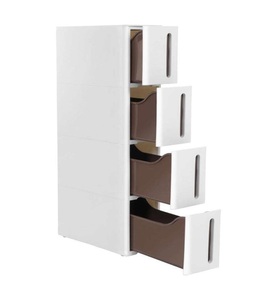SONGMICS, Songmics - Rollwagen mit 4 Schubladen, 45 x 17 x 84 cm, Weiss KFR08WT, SONGMICS Kommode »Weiss«