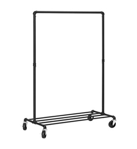 SONGMICS, Songmics - Metall Kleiderständer auf Rädern, schwarz HSR61BK, 