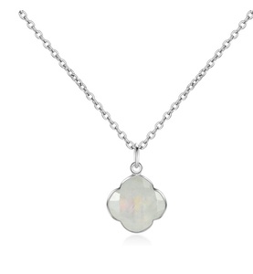 Ailoria, Ailoria - Halskette Capucine - Silber und Perlmuttfarben, AILORIA - CAPUCINE Halskette, 46cm, Silber