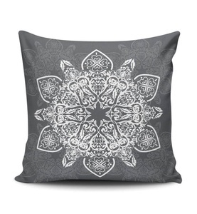 Home, Home - Kissen - 45 x 45 cm - Grau und Weiss, 