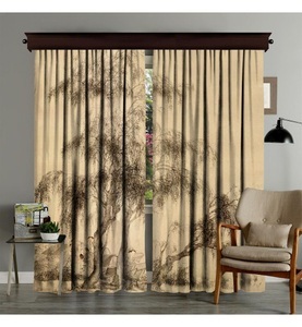 Home, Home - 2er-Set Vorhänge - 140 x 260 cm - Beige und Schwarz, 