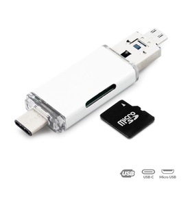 Unotec, Multi-Kartenlesegerät USB-C USB und MicroUSB, 