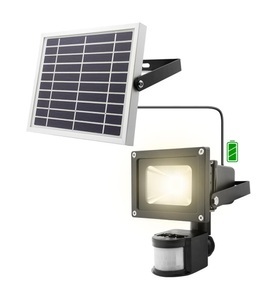 Unotec, LED-Leuchte für den Aussenbereich mit Bewegungsmelder und Solarzelle 10W warmes Weiss, 