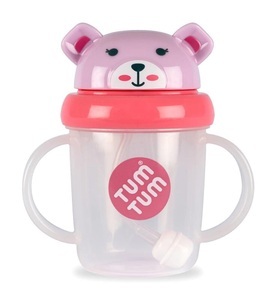 Tum tum, Tum Tum - Trinkflasche Weany - Rosa und Transparent, 