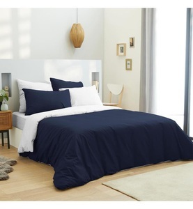 undefined, Home - 6-Teilige Bettwäschegarnitur - 240 x 260 cm - Marinblau und Weiss, 