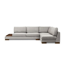 Home, Home - Ecksofa mit Rechtsseitiger Recamiere Tulip - Hellgrau, 