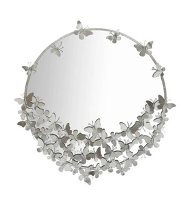 Mauro ferretti, Mauro Ferretti - Wandspiegel Butterfly Round Silver Ø 91 x 3 x 94 cm, 
