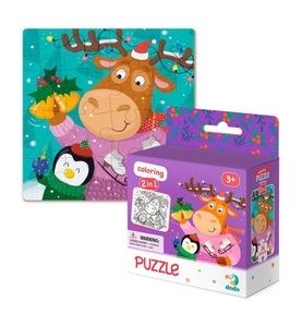 DoDo, dodo Puzzle zum Ausmalen 2in1 Rentier 16 Teile, 36M+, 