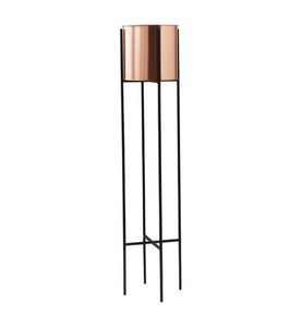 Home, Home - Blumentopf - Roségold und Schwarz, 