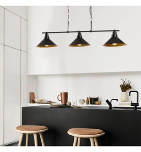 Home, Home - Hängeleuchte Sivani - Schwarz, Hängelampe Sivani MR-835 3-flg linear schwarz/gold