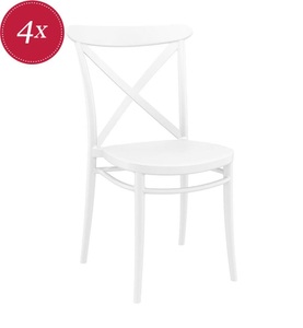 undefined, Home - 4er-Set Stühle - Weiss, 