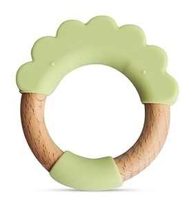 undefined, Kushies - Beissring aus Silikon und Holz ChewRing limette, 
